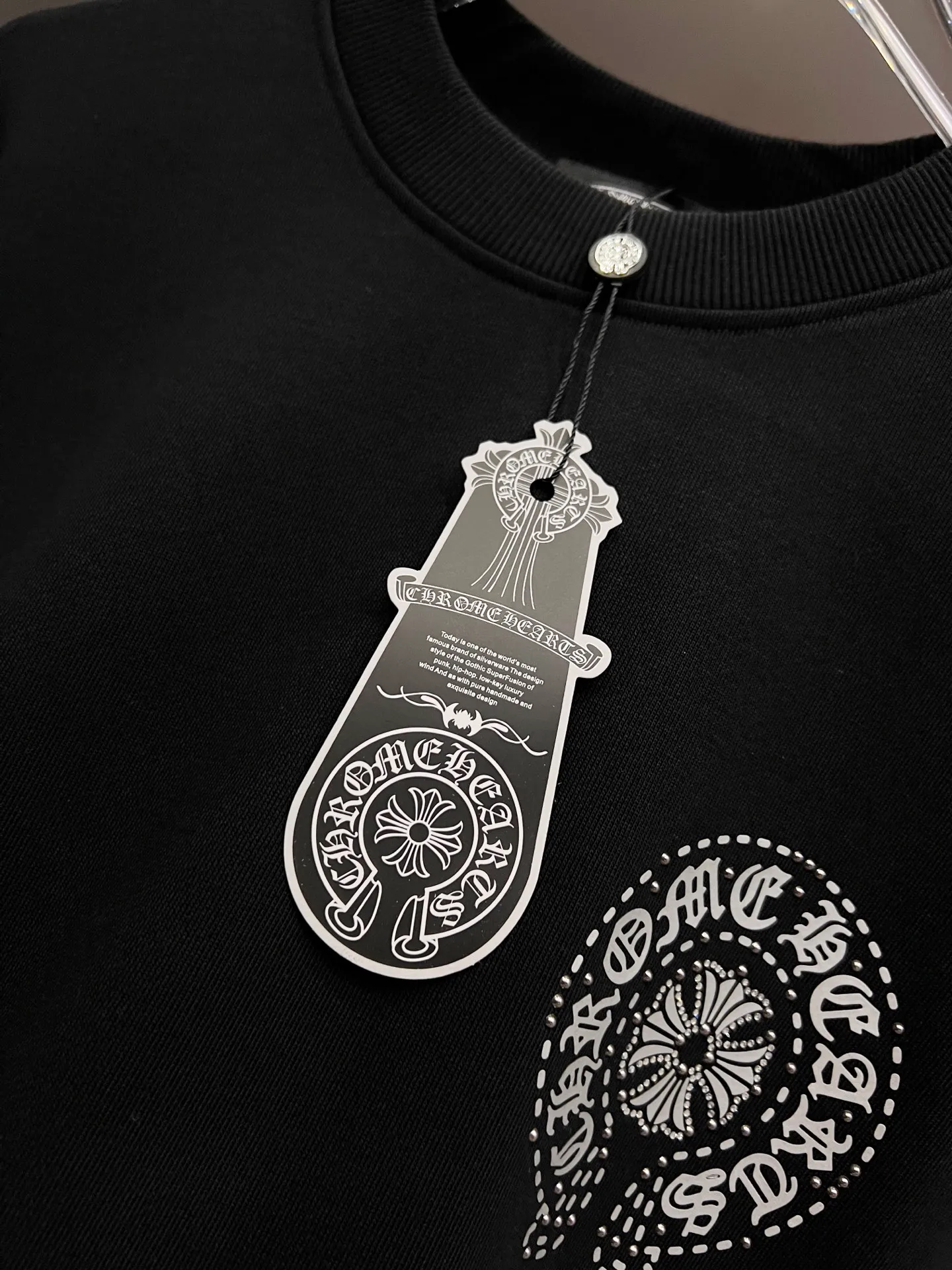 🅿️260 CH Crow 2025 autumn and winter new round neck long-sleeved sweatshirt, cross foam technology + Middle Eastern Australian diamond design technology, the real thing is great🔥Same style for men and women, loose version, size S M L XL XXL five sizes black white
